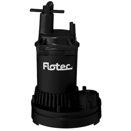 Flotec FP0S1250X-08 Submersible Utility Pump, 115 V, 0.166 Hp, 1 In Outlet, 1200 Gph, Thermoplastic